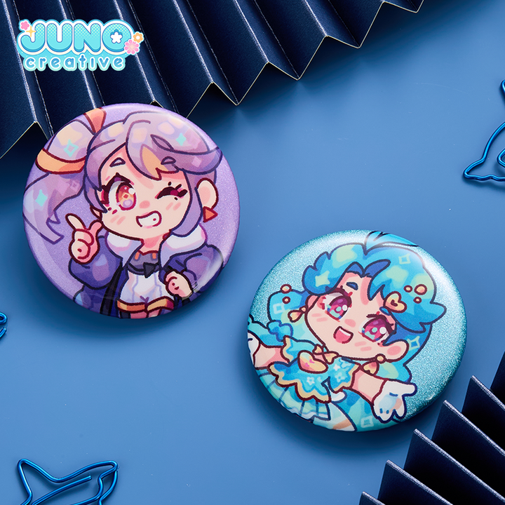 Custom Glitter Holographic Button Pin