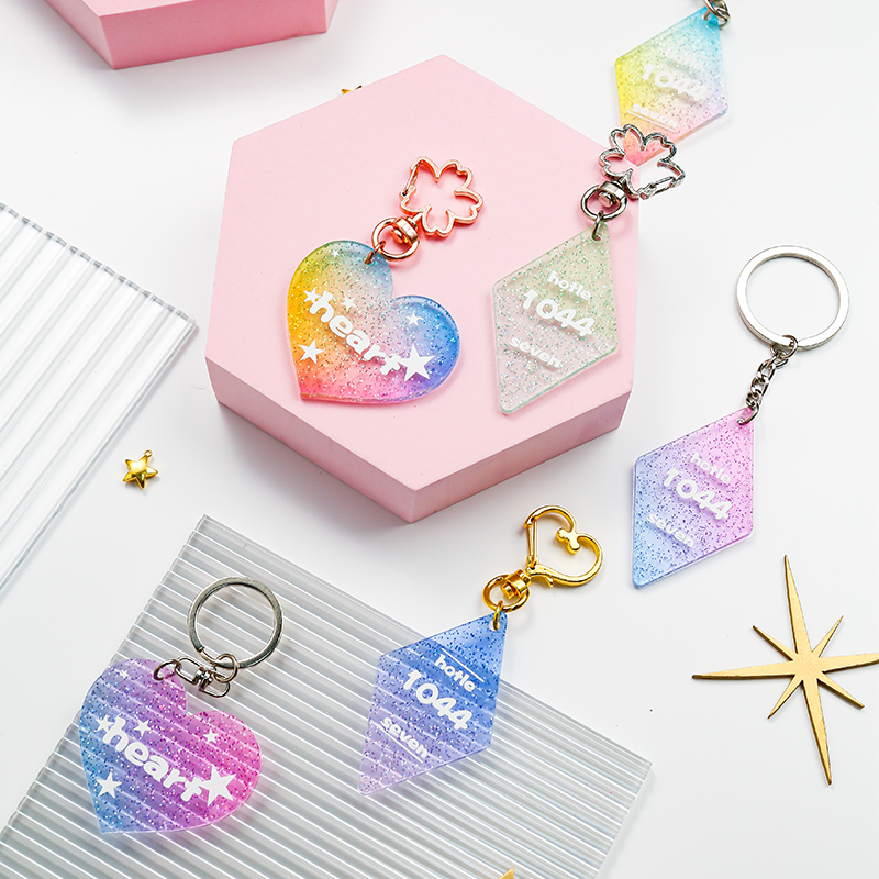 Custom Glitter Acrylic Keychain
