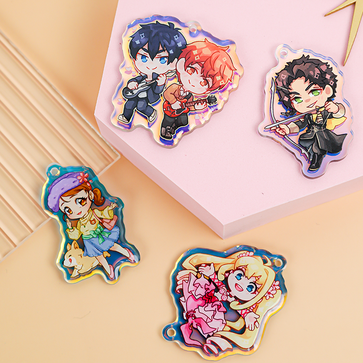 Custom holo rainbow acrylic charm