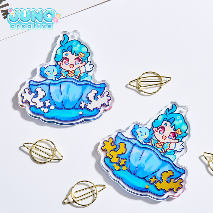 已添加 Custom Flat Foil /Cold Foil Stamping Acrylic Charm