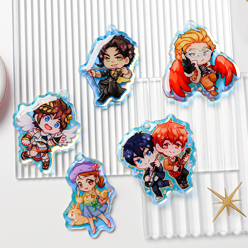 Custom holo rainbow acrylic charm