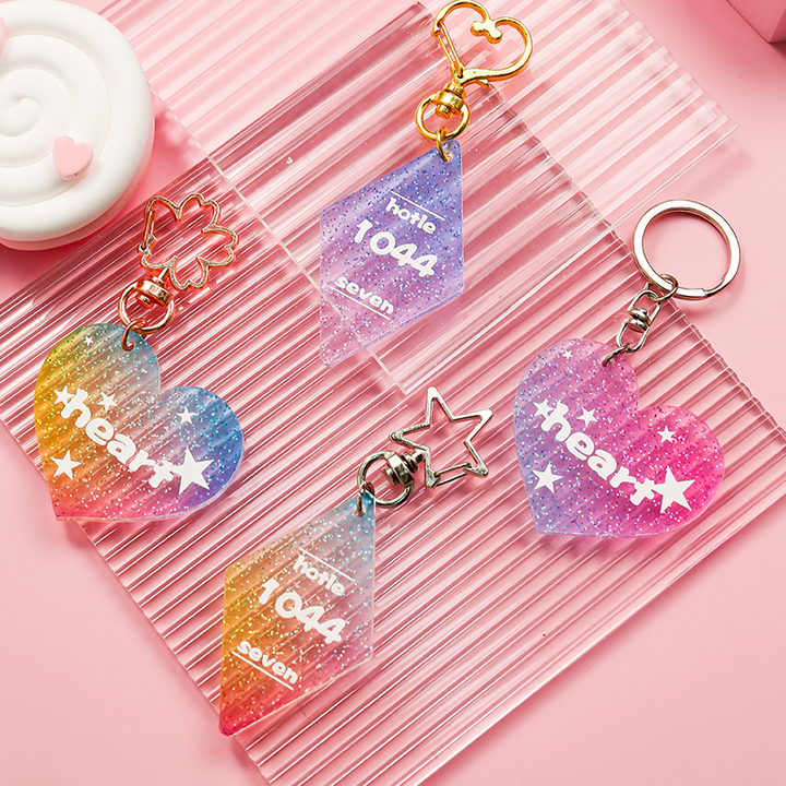 Custom Glitter Acrylic Keychain