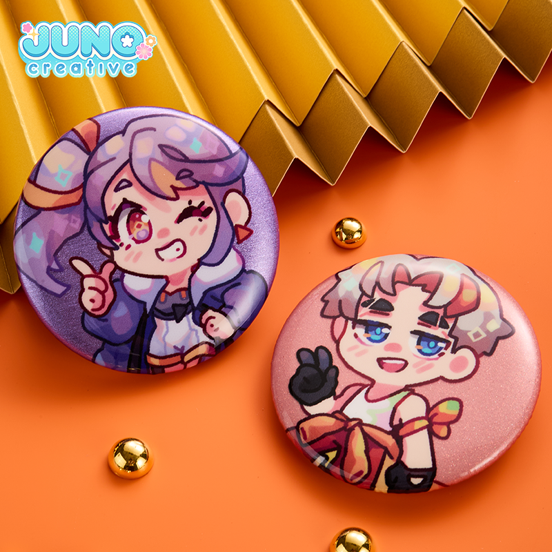 Custom Glitter Holographic Button Pin