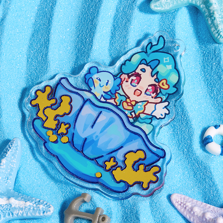 Custom Cold Foil Stamping Holographic Acrylic Keychain