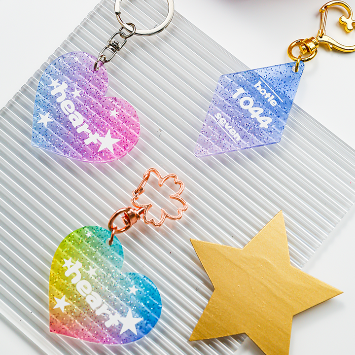 Custom Glitter Acrylic Keychain