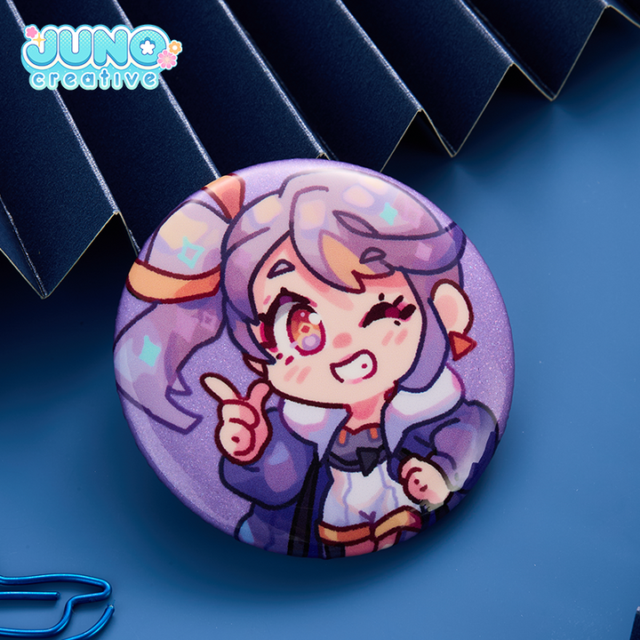 Custom Glitter Holographic Button Pin