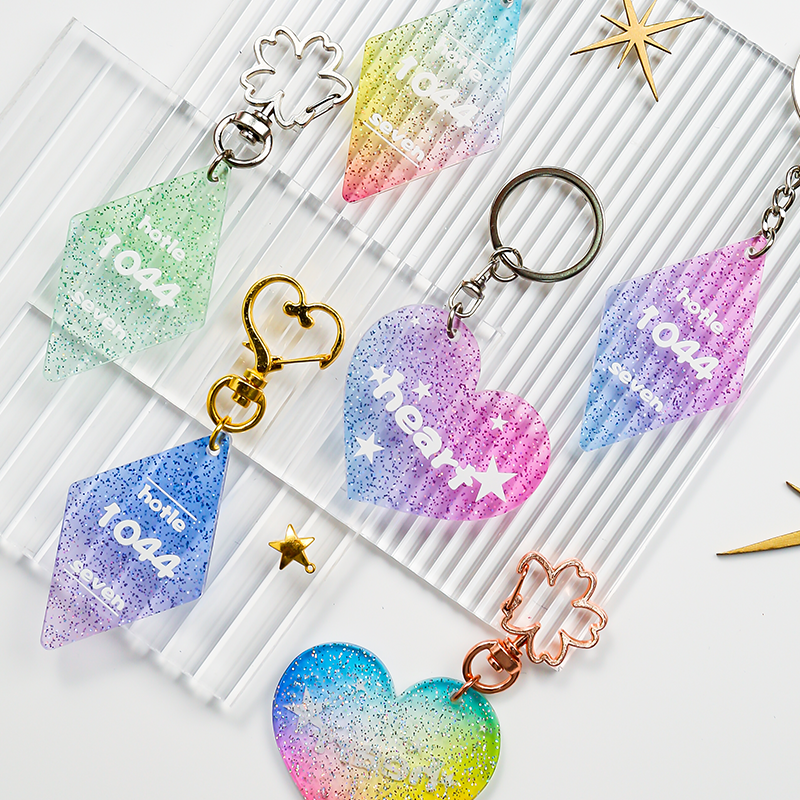 Custom Glitter Acrylic Keychain