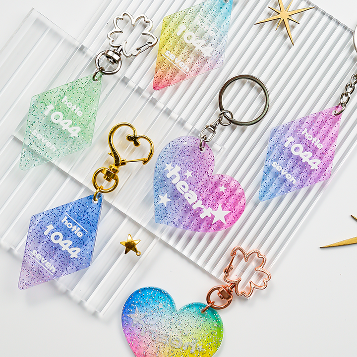 Custom Glitter Acrylic Keychain
