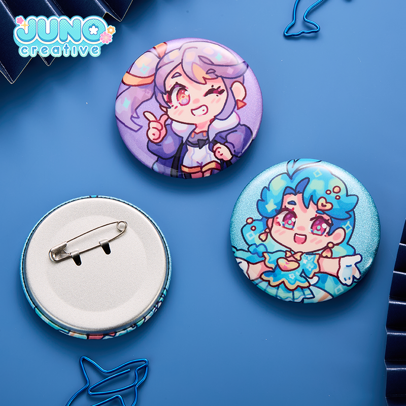 Custom Glitter Holographic Button Pin