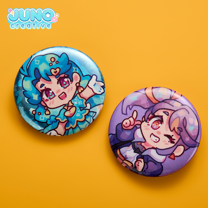 Custom Glitter Holographic Button Pin