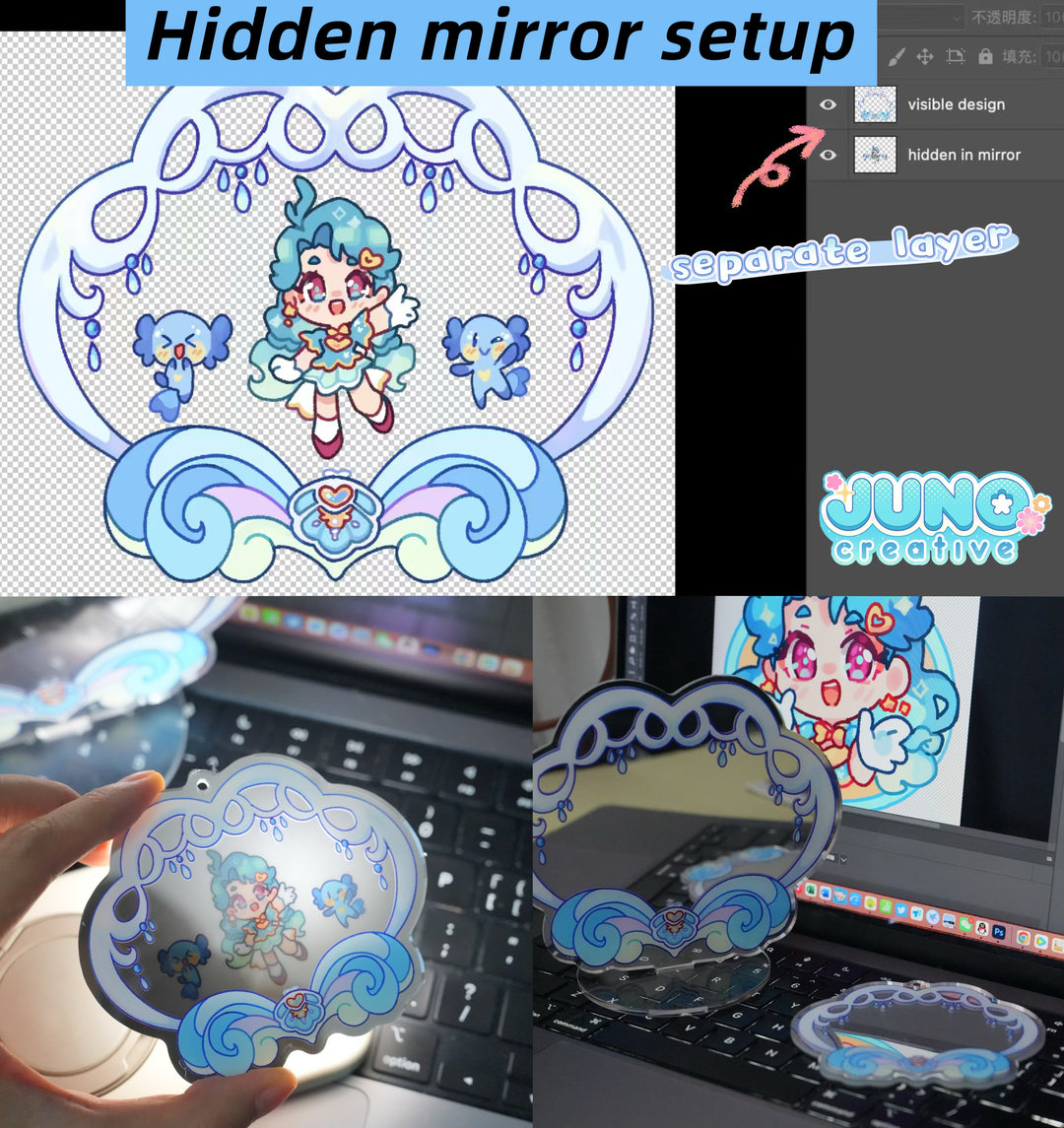 已添加 Custom Magic Mirror Perspective Acrylic keychain