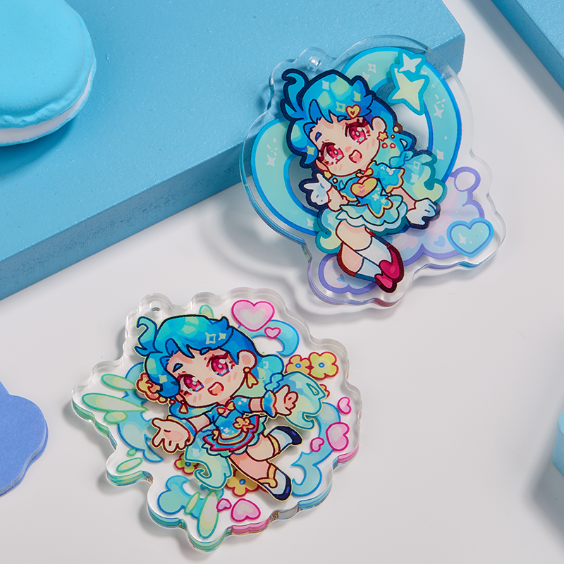 已添加Custom 8mm Thick 3d printing Acrylic keychain