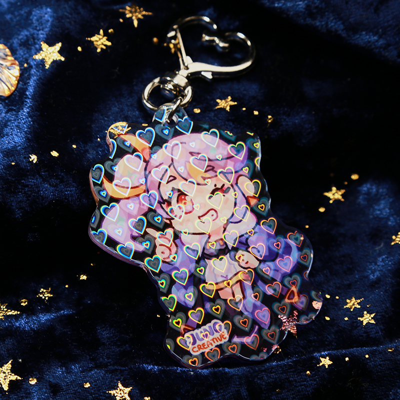 Custom Epoxy Holographic Keychain